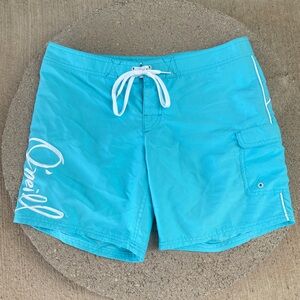 O’NEILL TURQUOISE BOARD SWIM SHORTS WOMEN’S SIZE 7